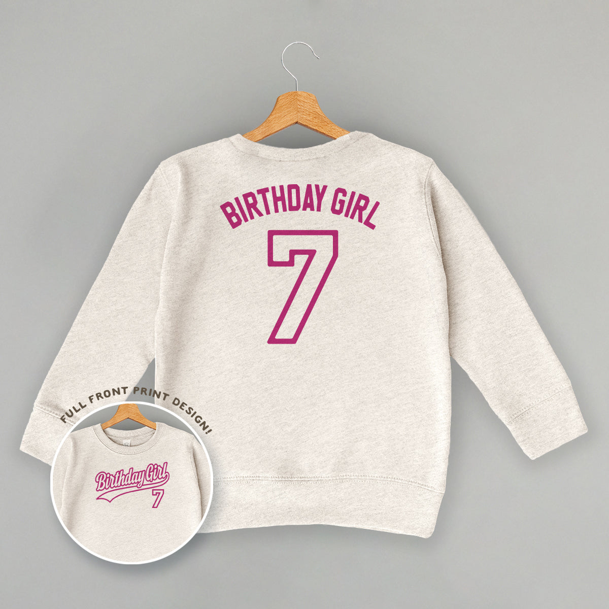 Birthday Girl Varsity #7 (Kids Back Print)