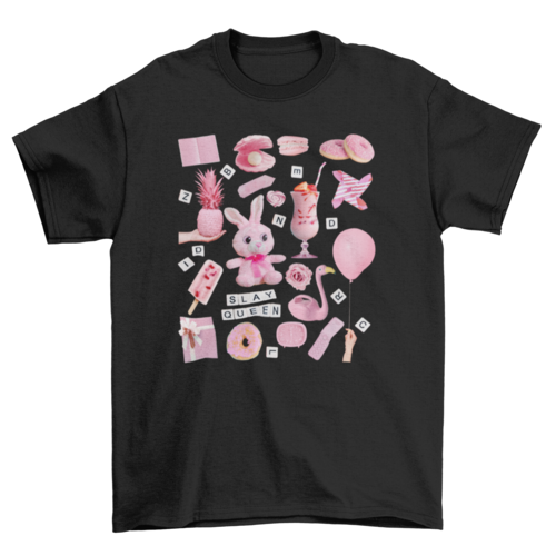 Awesome girl Fashion Pink Tones elements photographic collage Woman