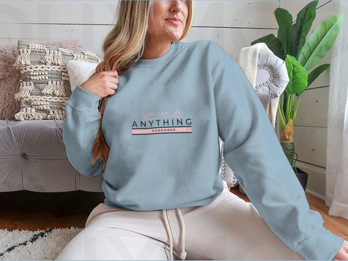 You Can Do Anything Motivational Quote With Blush Pink Lettering