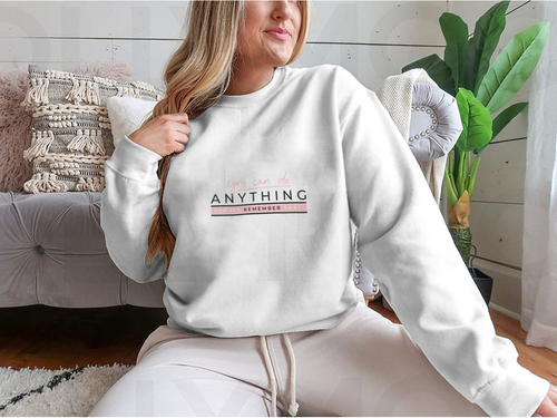 You Can Do Anything Motivational Quote With Blush Pink Lettering