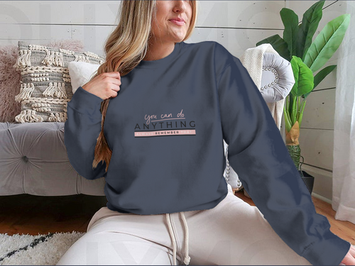 You Can Do Anything Motivational Quote With Blush Pink Lettering