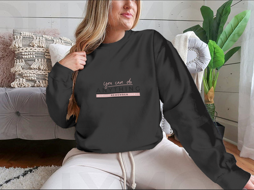 You Can Do Anything Motivational Quote With Blush Pink Lettering
