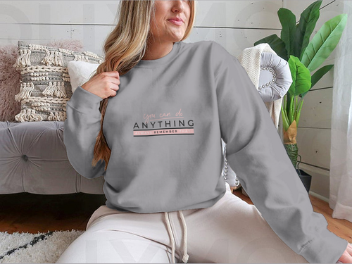 You Can Do Anything Motivational Quote With Blush Pink Lettering