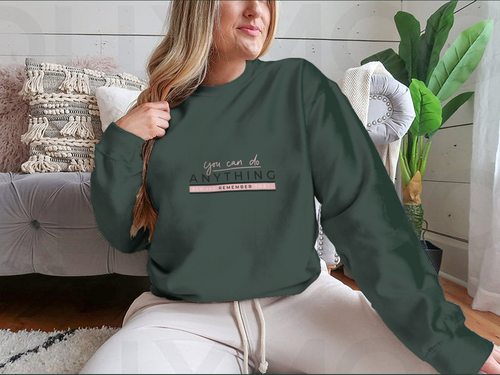 You Can Do Anything Motivational Quote With Blush Pink Lettering