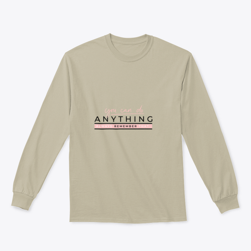 You Can Do Anything Motivational Quote With Blush Pink Lettering