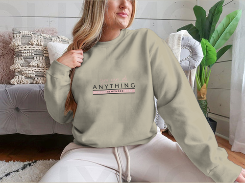 You Can Do Anything Motivational Quote With Blush Pink Lettering