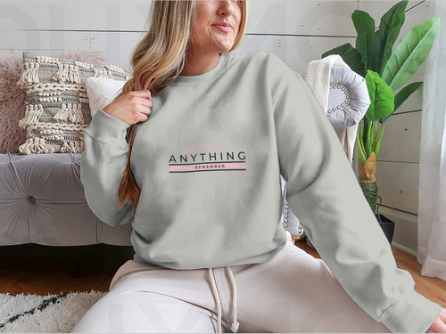 You Can Do Anything Motivational Quote With Blush Pink Lettering