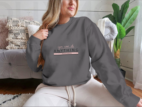 You Can Do Anything Motivational Quote With Blush Pink Lettering